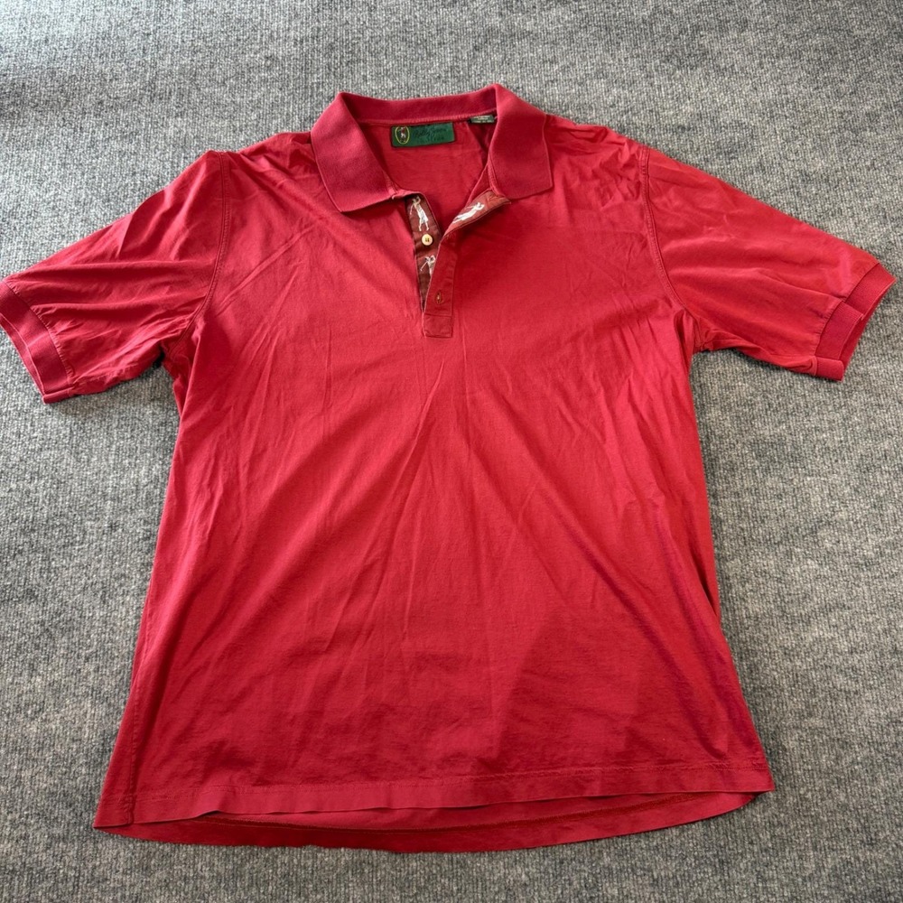 Vintage 90s Bobby Jones Collection Mercerized Cotton Red Polo Shirt Size XL